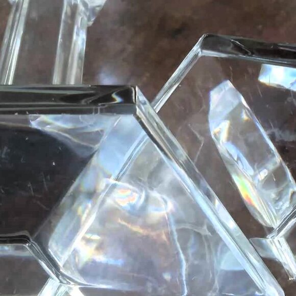 2 Gorgeous "Gardenia Galatee" Lead Crystal Candlesticks by "Val St Lambert" - Picture 10 of 10